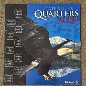 State Series Quarters Map with Eagle Design